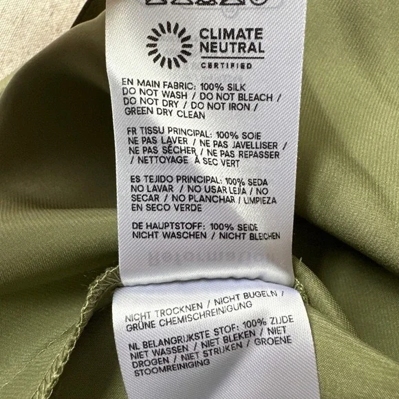 NWT Reformation Cassette Silk Dress | Artichoke Green | 0 - Picture 5 of 11